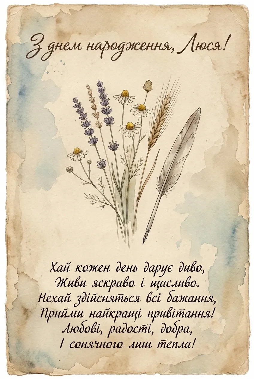 з днем народження Люся