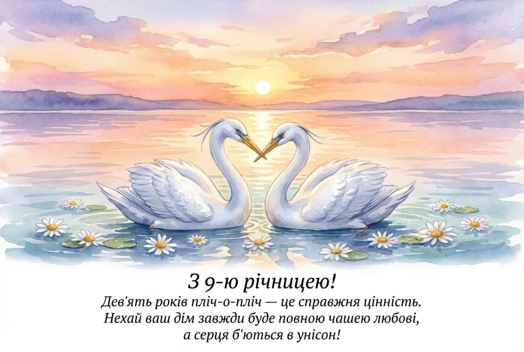 9 років весілля привітання