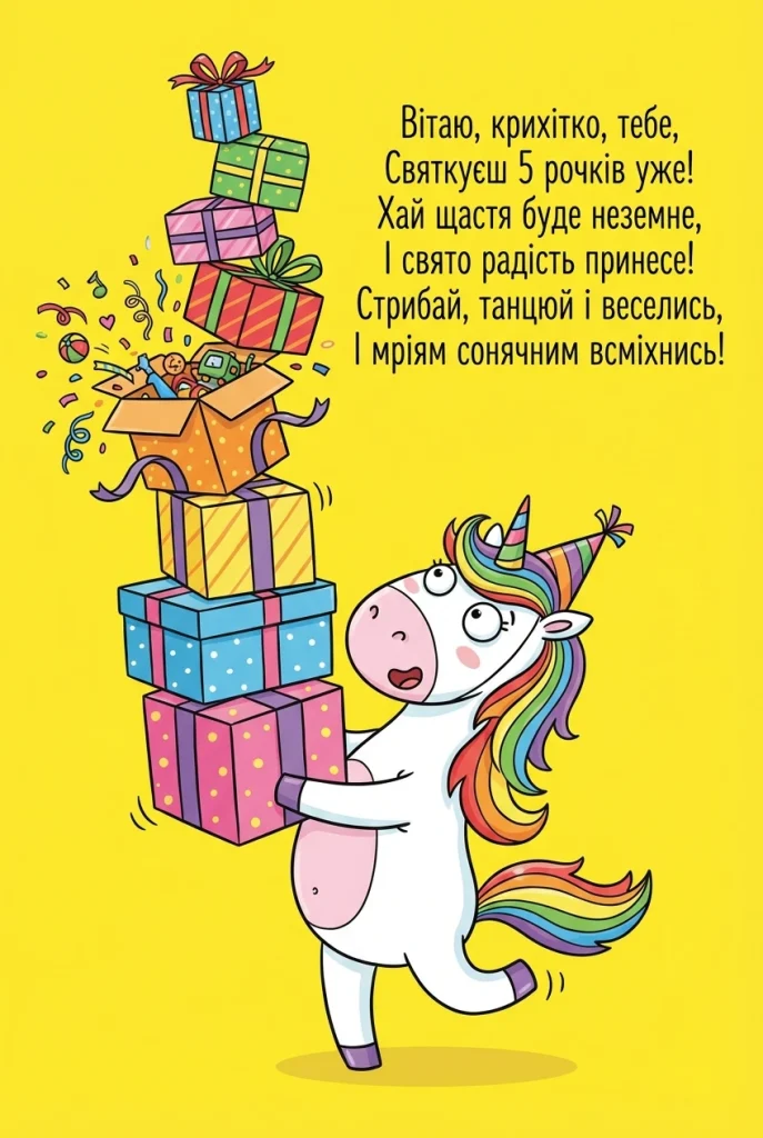 з днем народження 5 років дівчинці