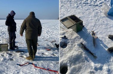 Риболовля з порушенням: на Ірші двоє чоловіків ловили рибу у зимувальній ямі