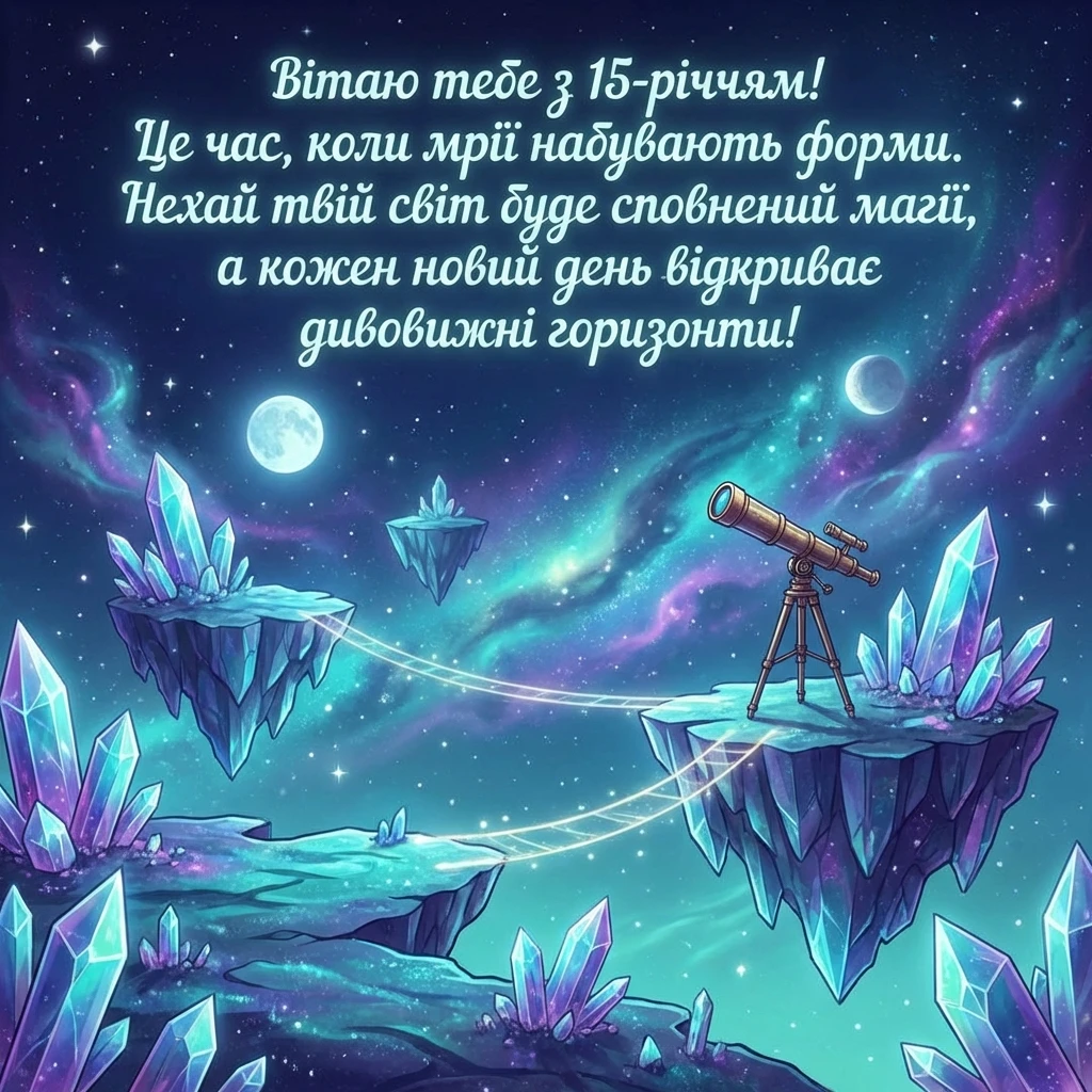привітання з днем народження 15 років