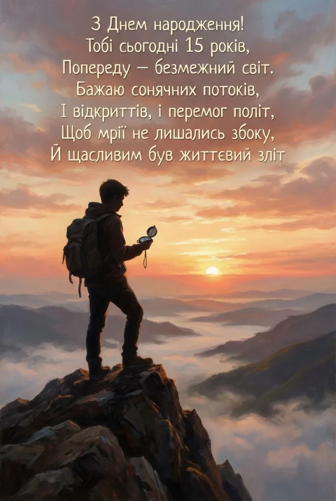 привітання з днем народження 15 років