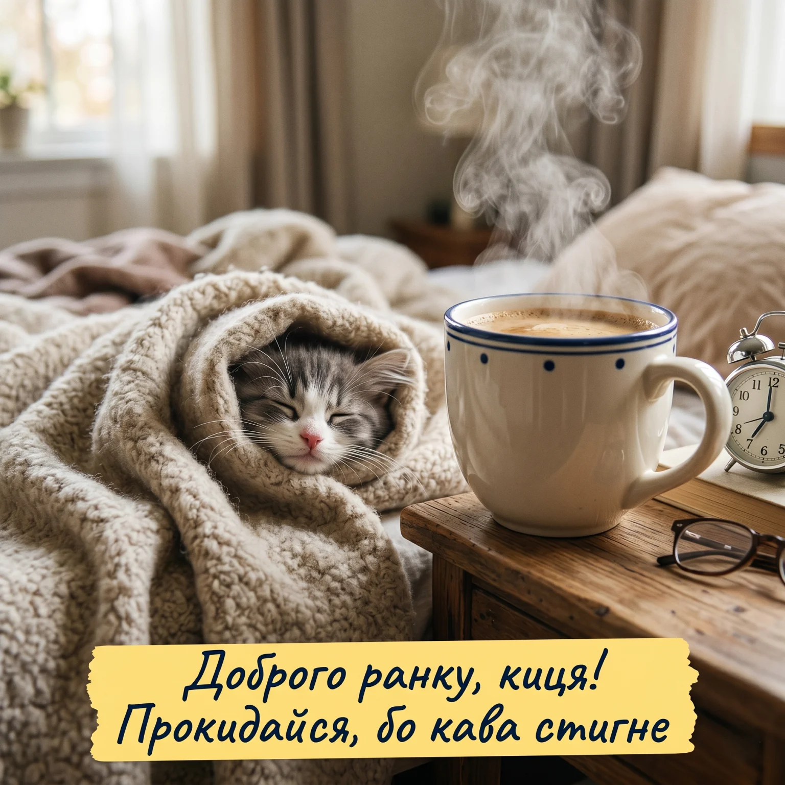 Доброго ранку, кицю: найтепліші листівки та ніжні побажання для особливої людини