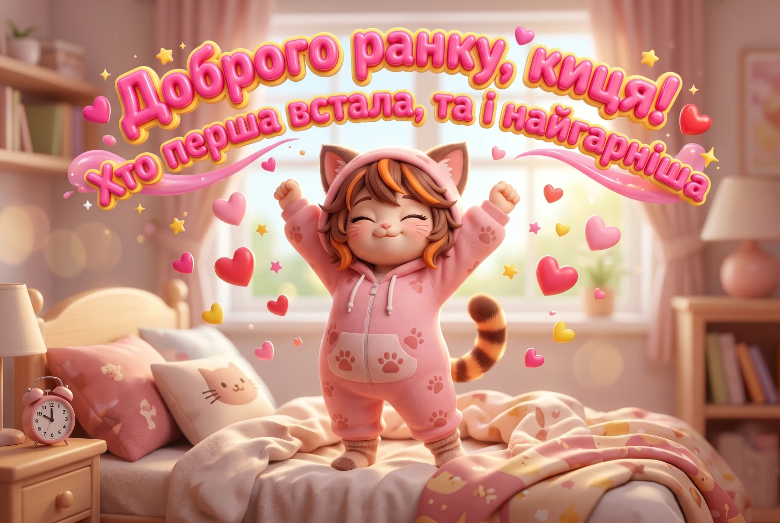 Доброго ранку, кицю: найтепліші листівки та ніжні побажання для особливої людини