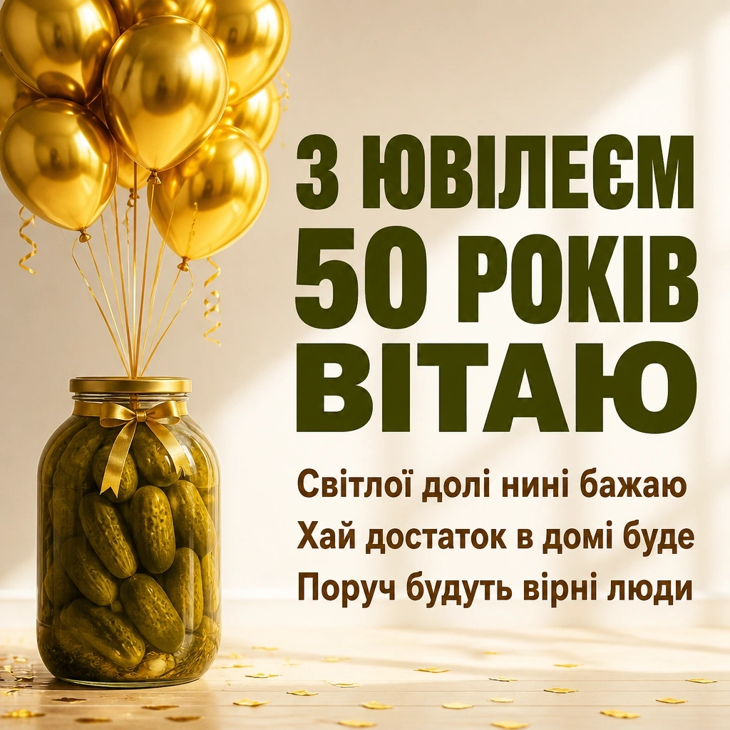 привітання з ювілеєм 50 років