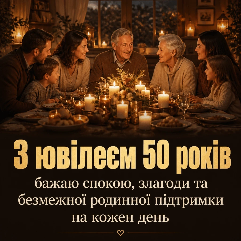 привітання з ювілеєм 50 років