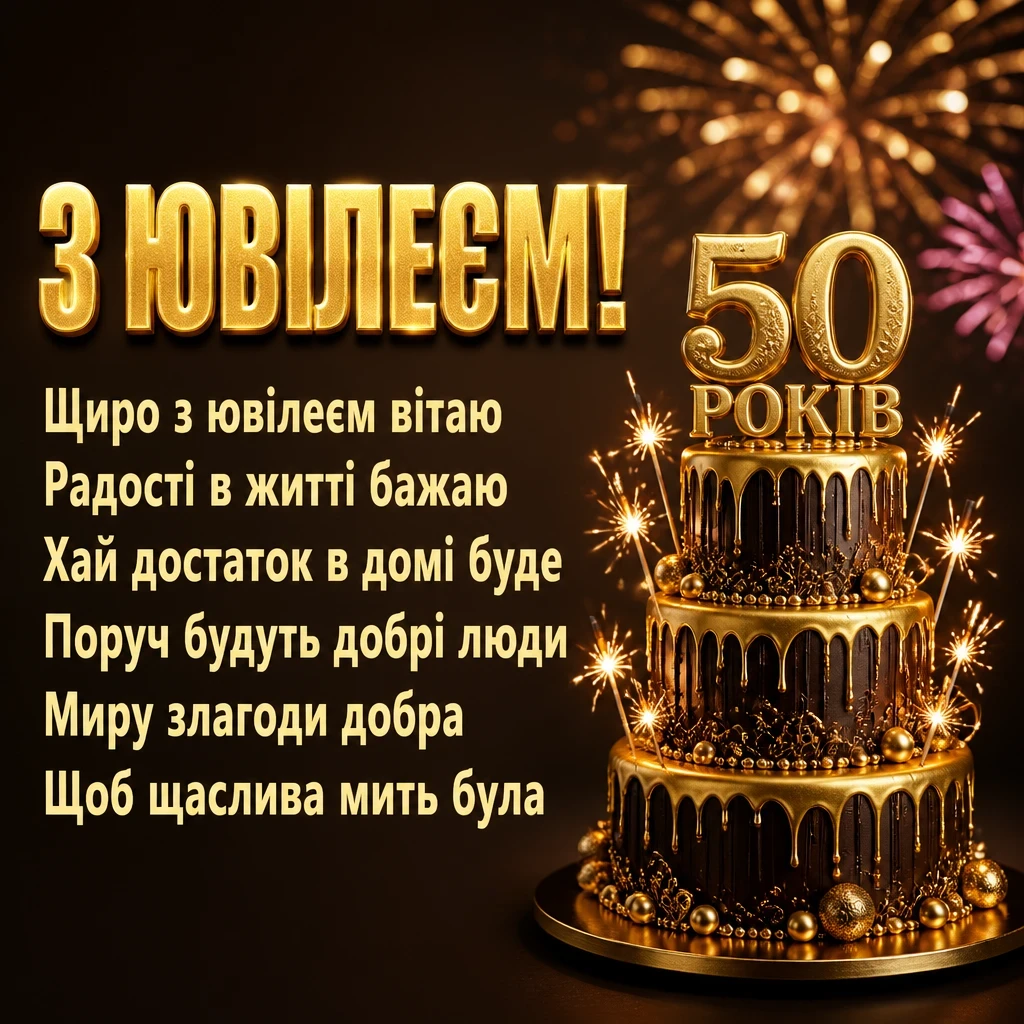 привітання з ювілеєм 50 років