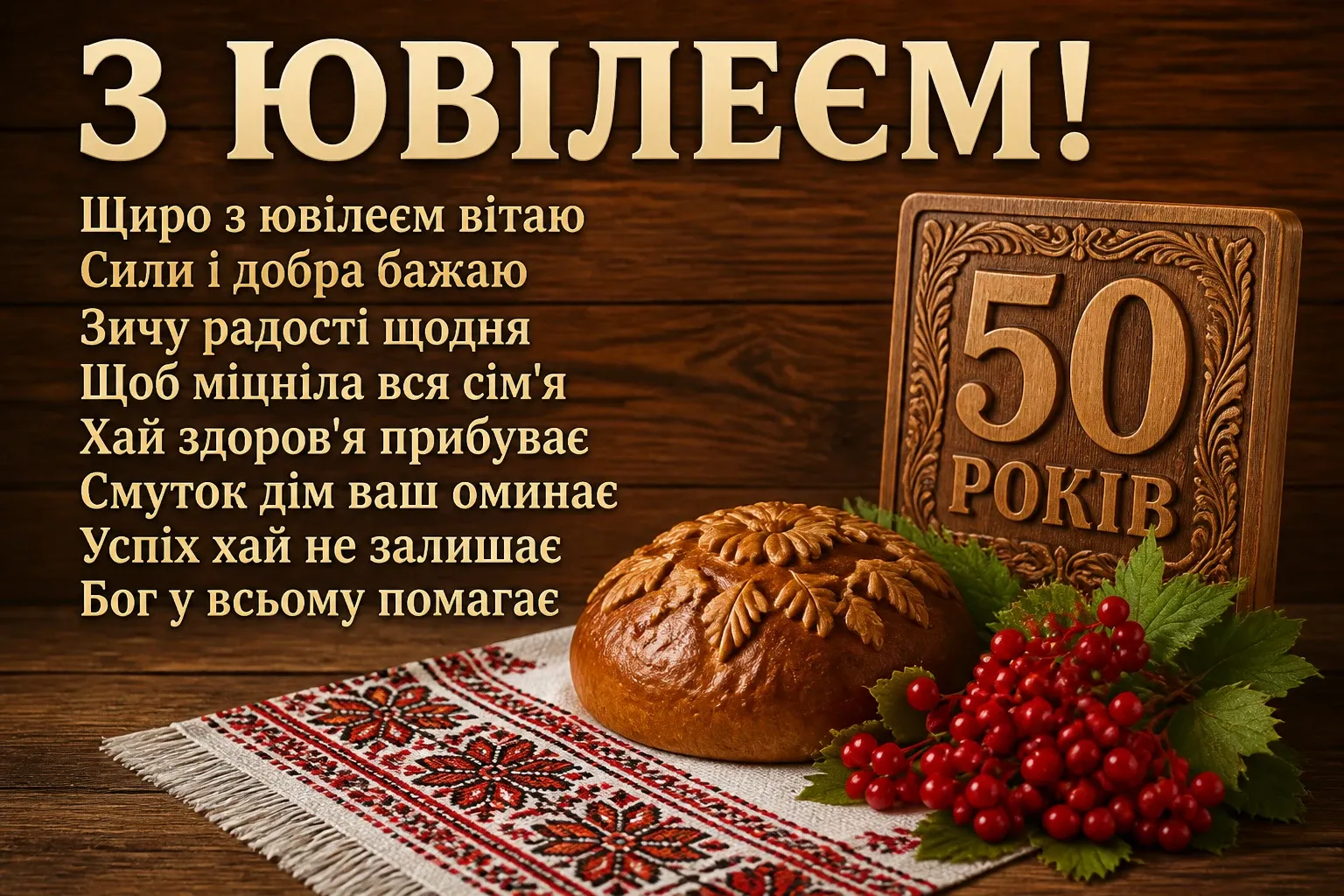 привітання з ювілеєм 50 років