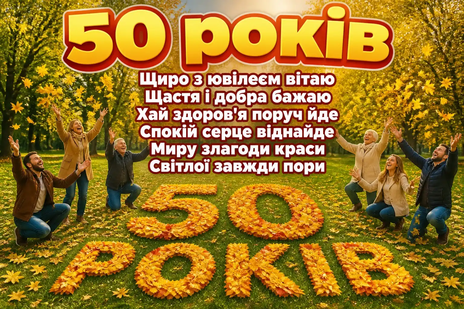 привітання з ювілеєм 50 років