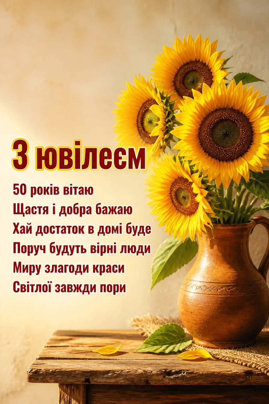 привітання з ювілеєм 50 років