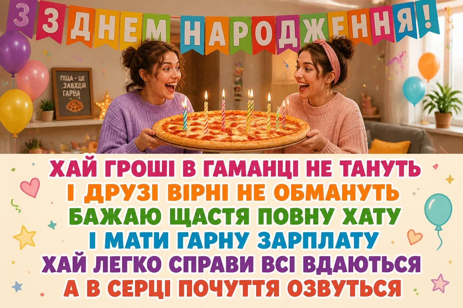 привітання подрузі з днем народження своїми словами