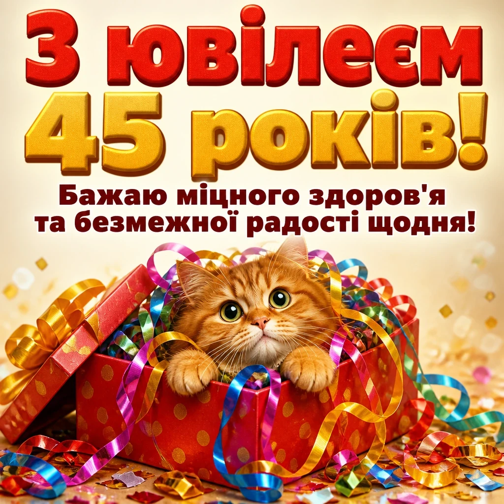ювілеєм привітання з 45-річчям ювілеєм привітання з 45-річчям