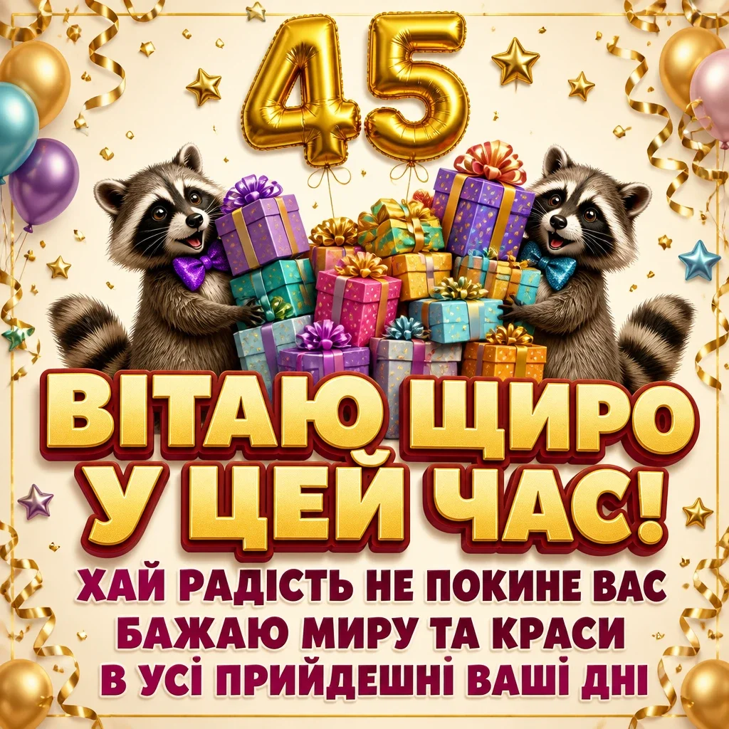 ювілеєм привітання з 45-річчям ювілеєм привітання з 45-річчям