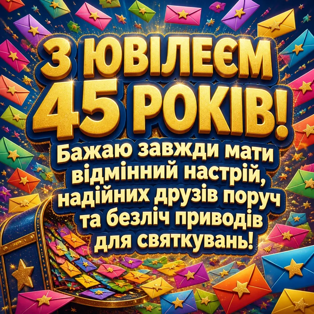 ювілеєм привітання з 45-річчям ювілеєм привітання з 45-річчям