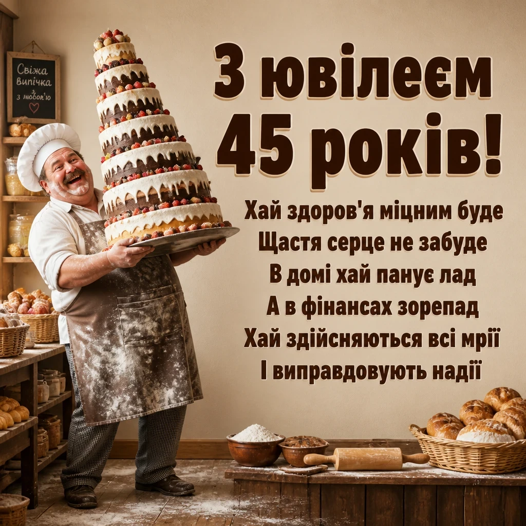 ювілеєм привітання з 45-річчям ювілеєм привітання з 45-річчям