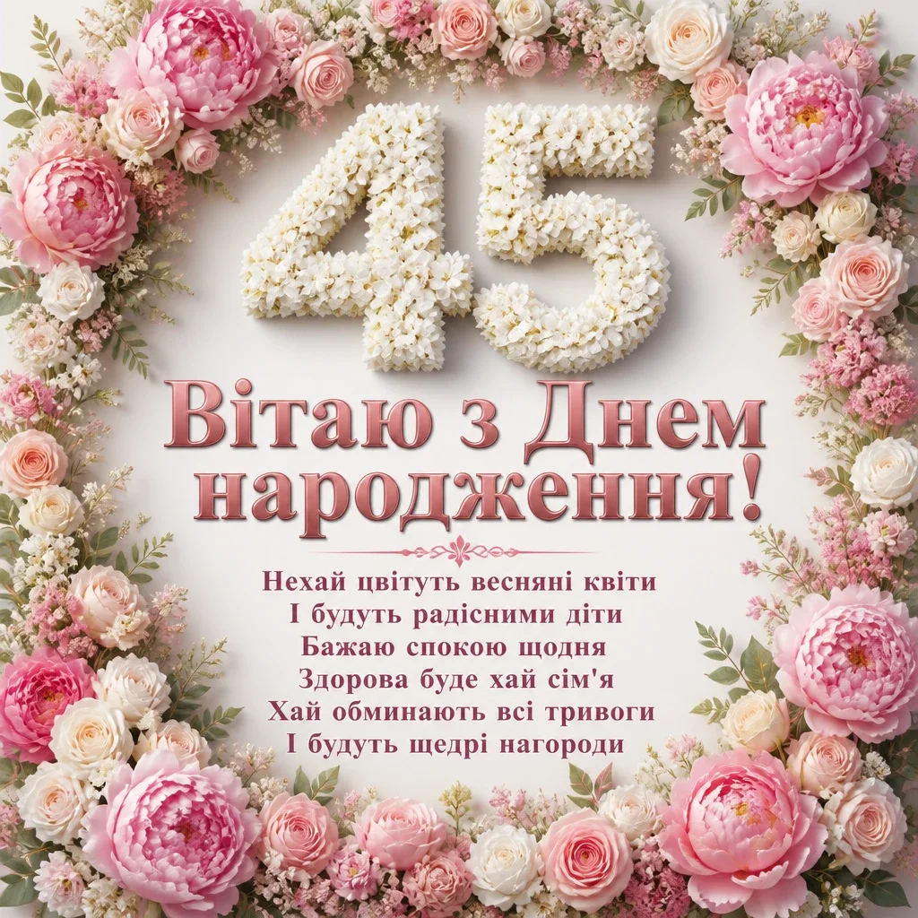 ювілеєм привітання з 45-річчям ювілеєм привітання з 45-річчям