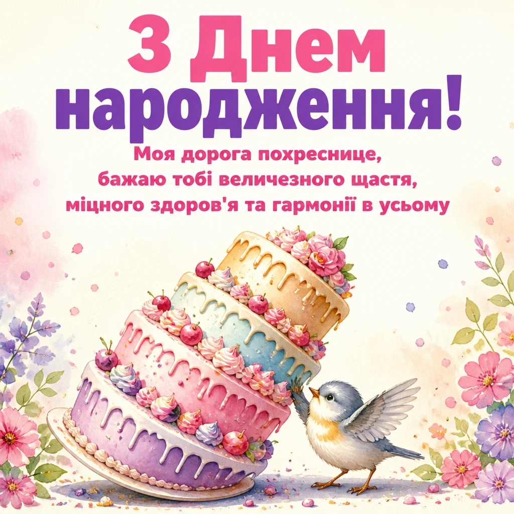 привітання з днем народження похресниці від хресної мами