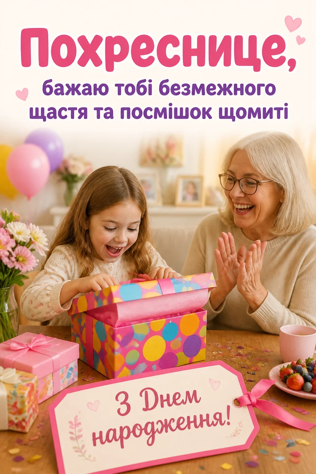 привітання з днем народження похресниці від хресної мами