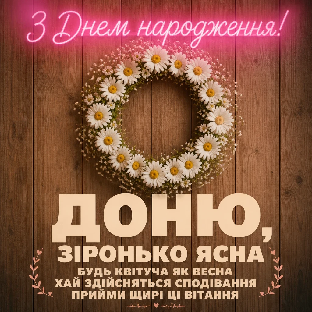 привітання донечку з днем народження