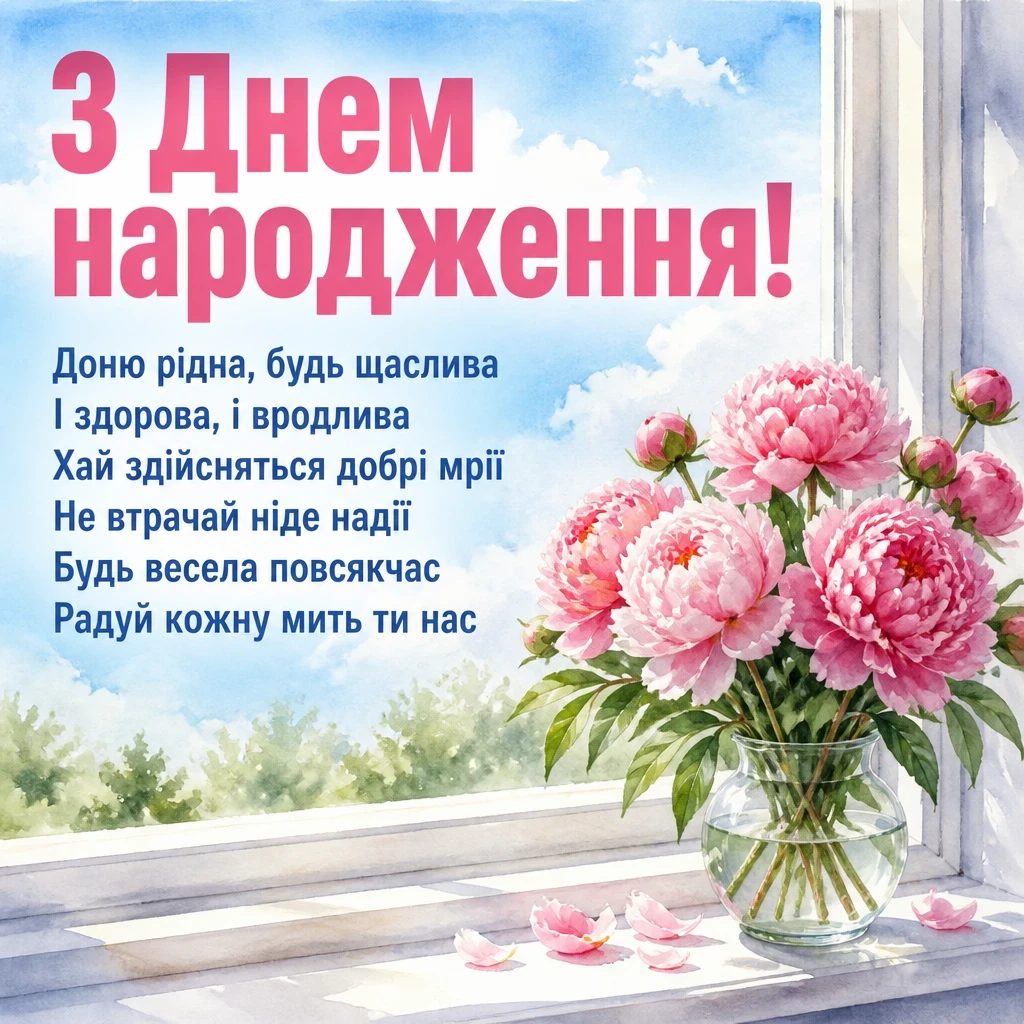 привітання донечку з днем народження