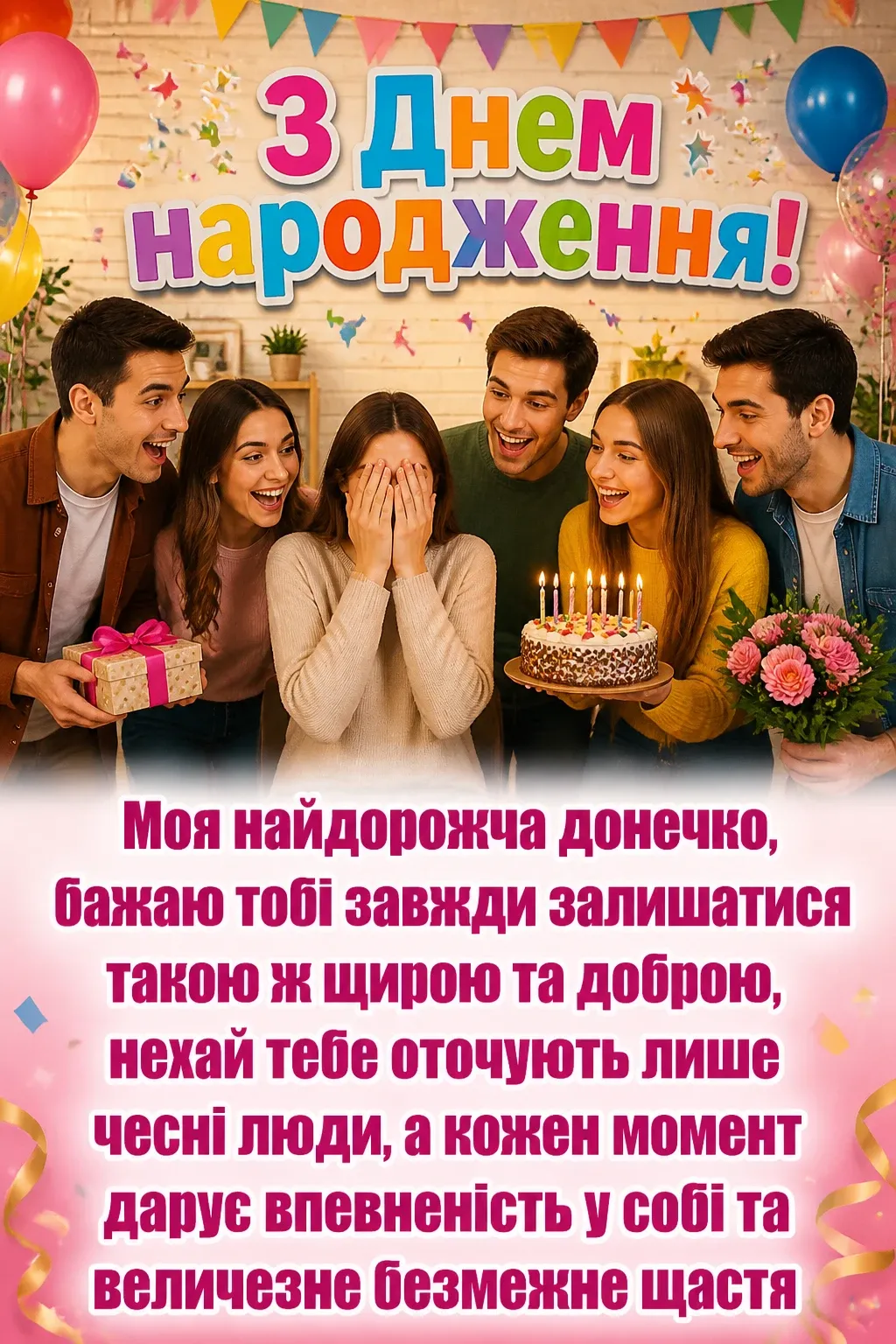 привітання донечці з днем народження своїми словами привітання донечці з днем народження своїми словами